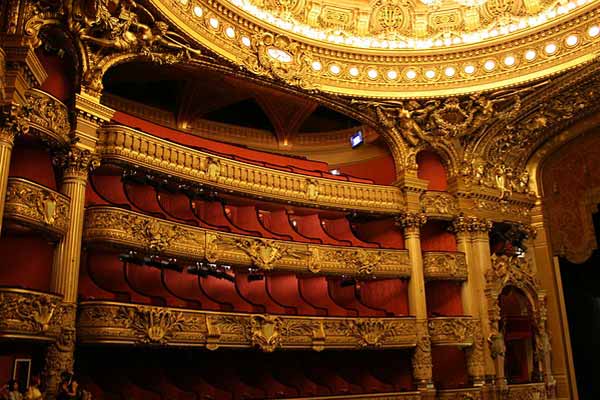 Aperçu de la salle de spectacle de l'opéra Garnier à paris